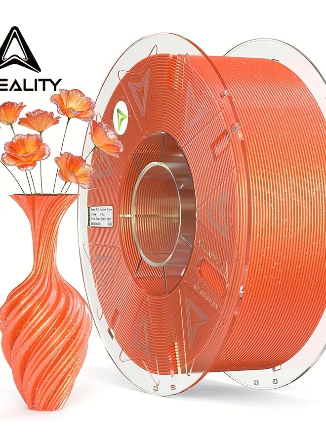 كرياليتي الأصلي PLA ستاري جالاكسي خيط طابعة ثلاثية الأبعاد برتقالي 1.75 مم 1 كغم بكرة - Image 1