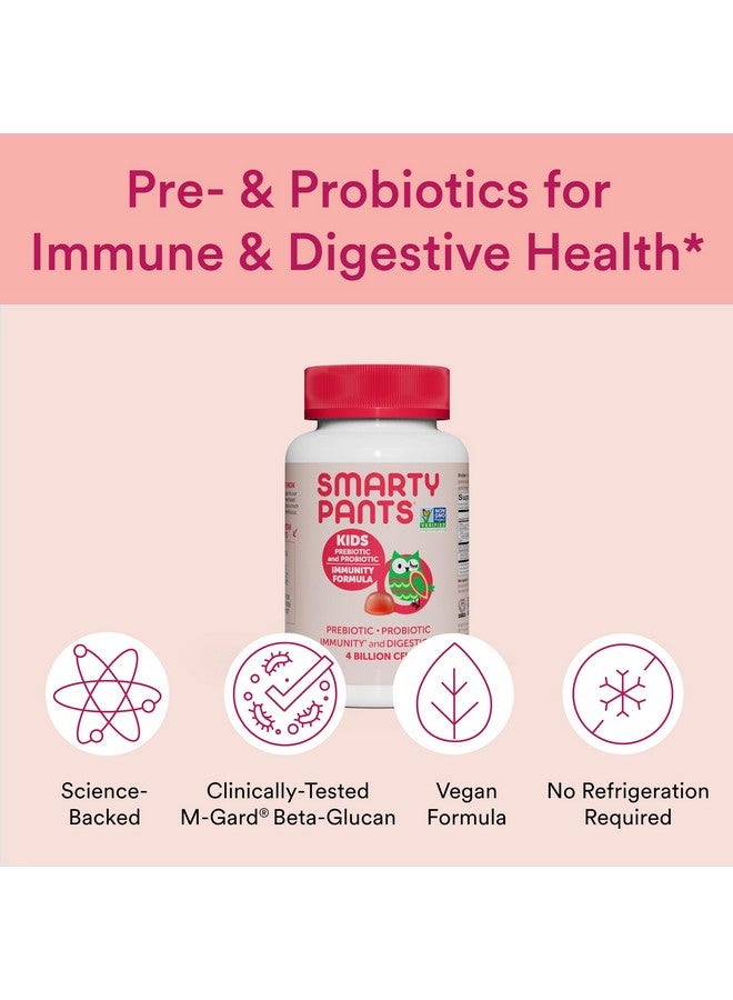 سمارتي بانتس حلوى SmartyPants Kids Probiotic Immunity Gummies: بريبيوتيك وبروبيوتيك لدعم المناعة وراحة الجهاز الهضمي، كريمة الفراولة، فيتامينات نباتية، 60 قطعة، إمداد لمدة 30 يومًا، لا يتطلب تبريدًا - Image 3