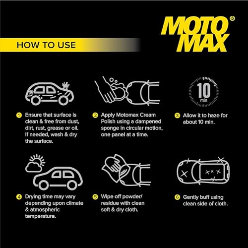 Motomax Cream Polish (60 gm),Pack of 2, with Carnuba Wax|Clean Polish Shine Cars, Bike, Motorcycle| Long term Protection from pollutant, rain water repellant |Shine painted, plastic and metal surfaces - Image 3