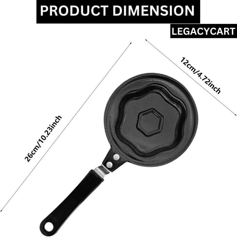 LEGACYCART صينية قلي البيض غير لاصقة على شكل زهرة من LEGACYCART - وعاء إفطار كوري مبتكر - صينية بان كيك بيض مصغرة - مقلاة أومليت فردية (عبوة من 1) - Image 2