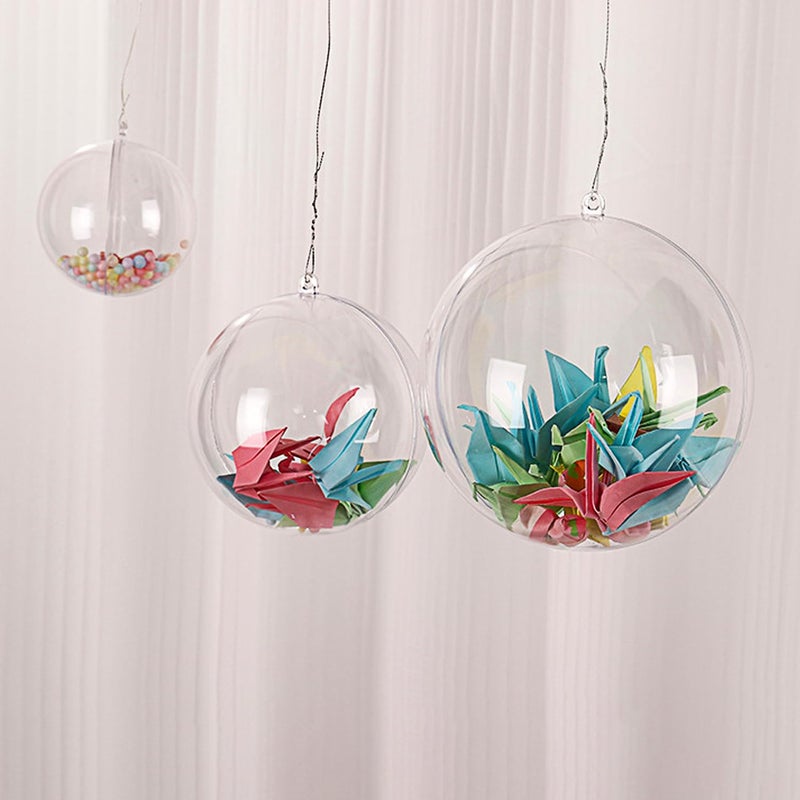 جيشي jishi 10pk زخارف عيد الميلاد البلاستيكية الصافية للحرف اليدوية ملء DIY زخارف عيد الميلاد الكرات 60 ملم الحلي الأكريليك لزخارف شجرة عيد الميلاد معلقة ديكورات عيد الميلاد لوازم المنزل لوازم المنزل - Image 4