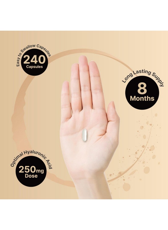 NatureBell Hyaluronic Acid Supplements 250mg | 240 Capsules, with Biotin 5000mcg & Vitamin C 25mg, 3 in 1 Support - Skin Hydration, Joint Lubrication, Hair and Eye Health - Image 4