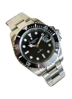 Chairman GENEVE Men's Stainless Steel Wrist Watch, 40mm, Water Resistant, Black Bezel and Black Dial with Date 