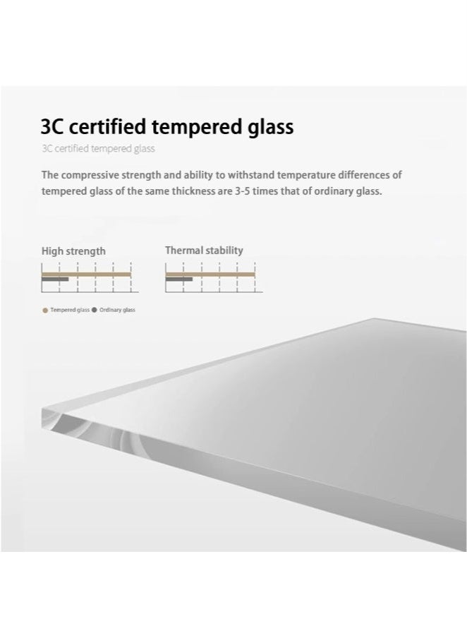 والالا طاولة قهوة زجاجية حديثة كبيرة فريدة من نوعها من الخشب في المنتصف بتصميم مثلث، طراز ريفي عتيق للمساحات الصغيرة لغرفة المعيشة أو المكتب المنزلي، لون بني جوزي متوسط 91*65*40 سم - Image 4