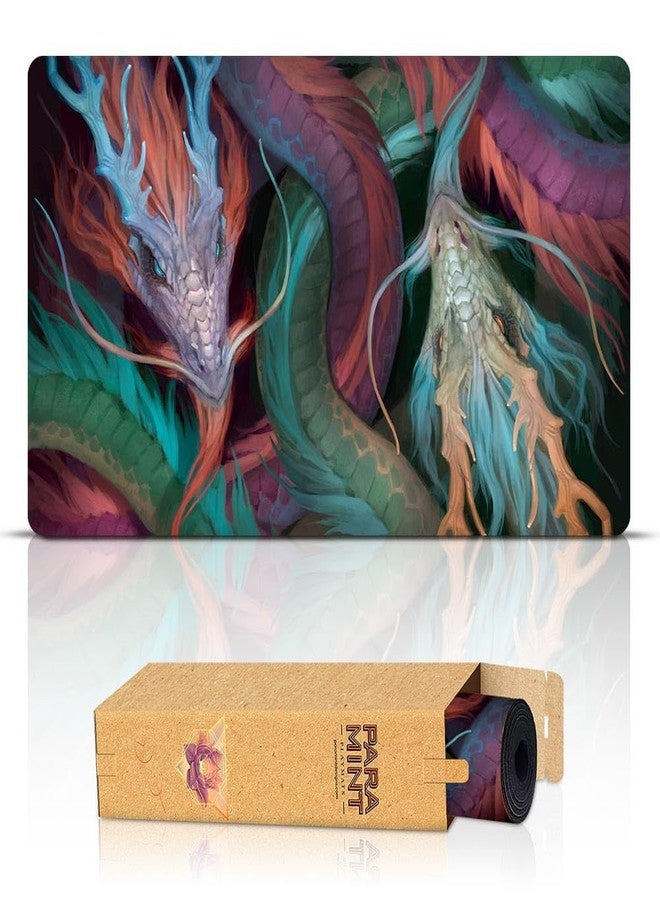 Paramint Dragons (Stitched) - MTG Playmat by Clint Cearley - Compatible with Magic The Gathering Playmat - Play MTG, YuGiOh, TCG - Original Play Mat Art Designs & Accessories - Image 1