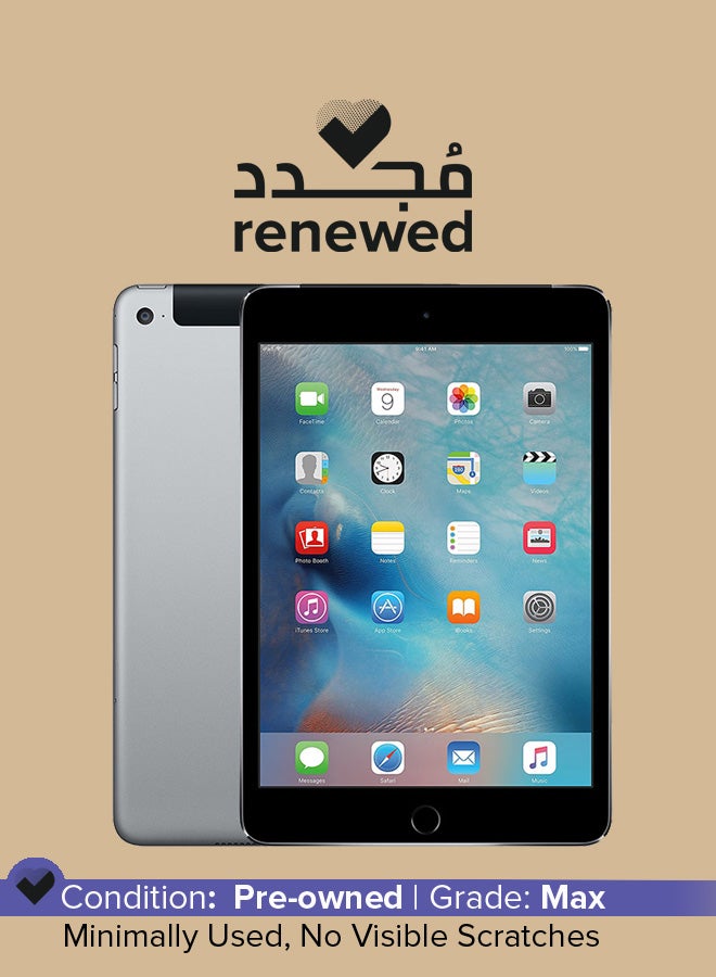 Apple Renewed - iPad Mini 4 (2018) 7.9-Inch 2GB RAM 16GB Wi-Fi + Cellular 4G LTE Space Gray - Image 1