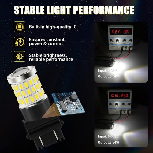 iBrightstar مصباح LED أبيض iBrightstar 3157، مصابيح إضاءة عكسية 4157 3156 LED فائقة السطوع لمصابيح الفرامل الخلفية، مصابيح الإشارة، 2 عبوة - Image 4