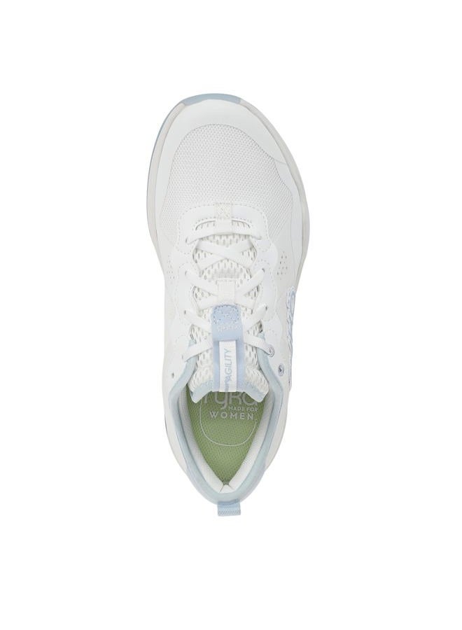 Ryka Women's Court Agility Sneaker, White/Skyride Blue, 9 - Image 5