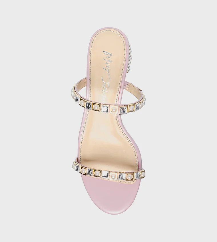 ستيف مادن Embe03S Blush Satin Women's Heel Sandals