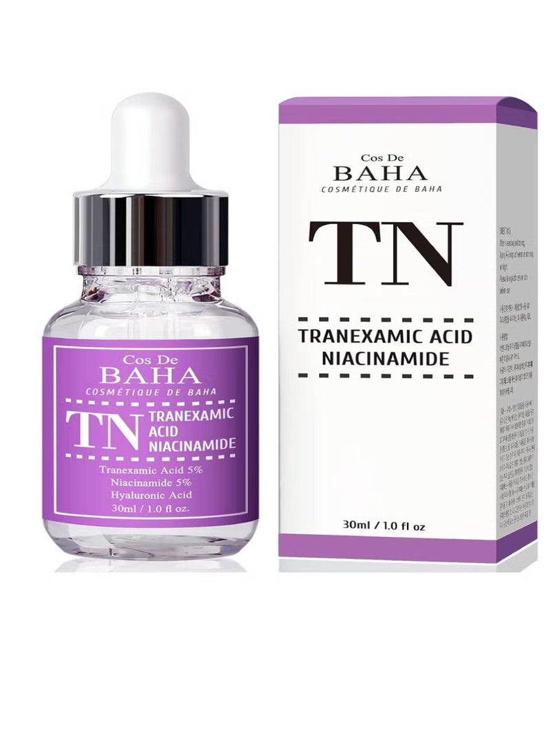 كوس دي باها سيروم حمض الترانيكساميك ٥٪ مع النياسيناميد ٥٪ للوجه/الرقبة - يساعد على تقليل مظهر فرط التصبغ وتغير اللون والبقع الداكنة ومزيل الكلف، ٣٠ مل - Image 1