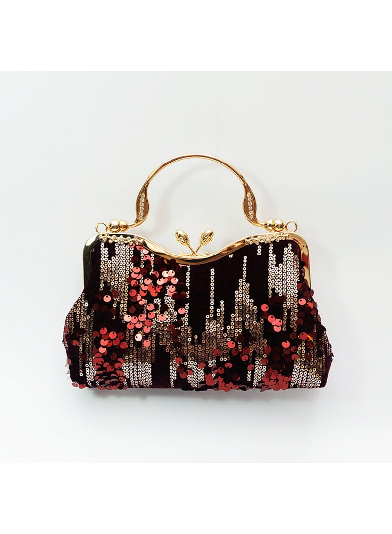 Women‘s Clutch Bag Fashionable Evening Bag Sequin Handbag Shoulder Bag with Removable Chain Perfect for Weddings, Ramadan, Birthdays,Prom Party,Gift For Woman Girl Mother Teacher - Image 2