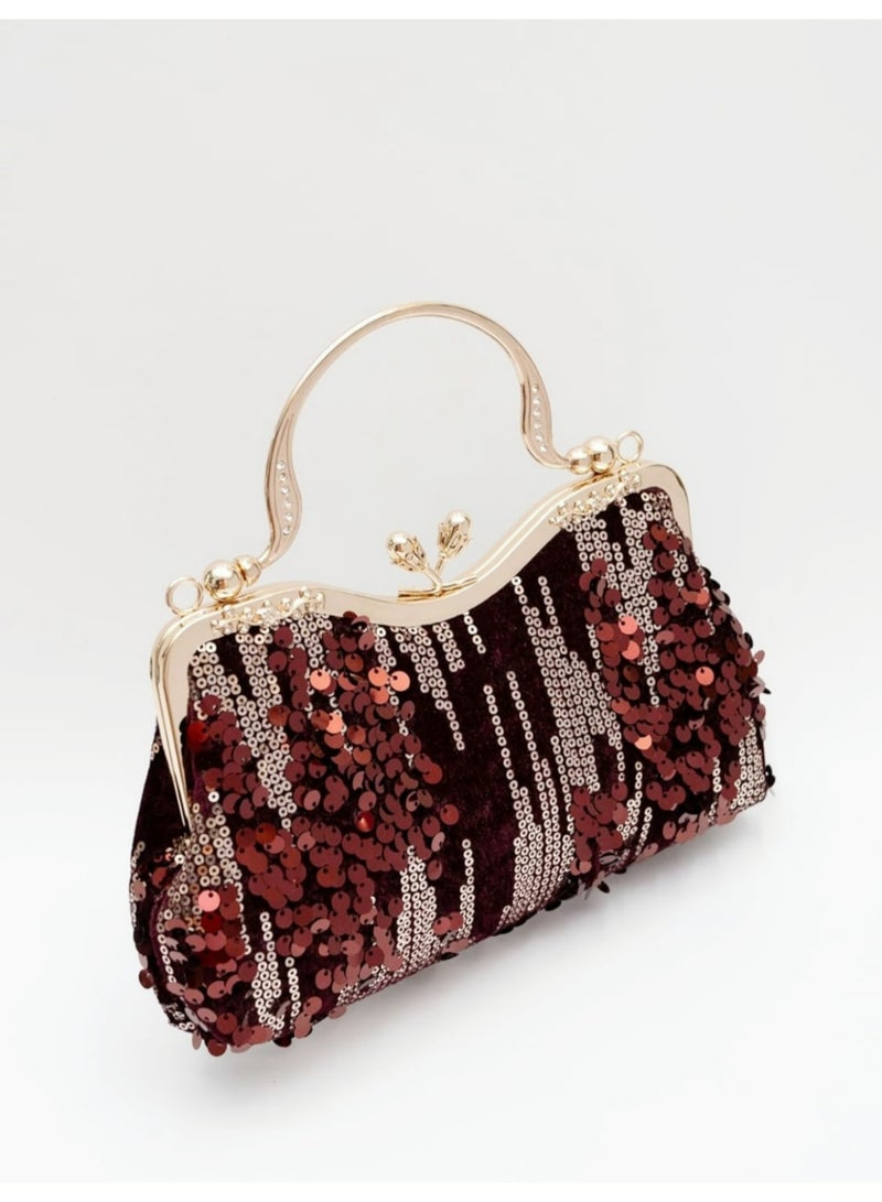 Women‘s Clutch Bag Fashionable Evening Bag Sequin Handbag Shoulder Bag with Removable Chain Perfect for Weddings, Ramadan, Birthdays,Prom Party,Gift For Woman Girl Mother Teacher - Image 1