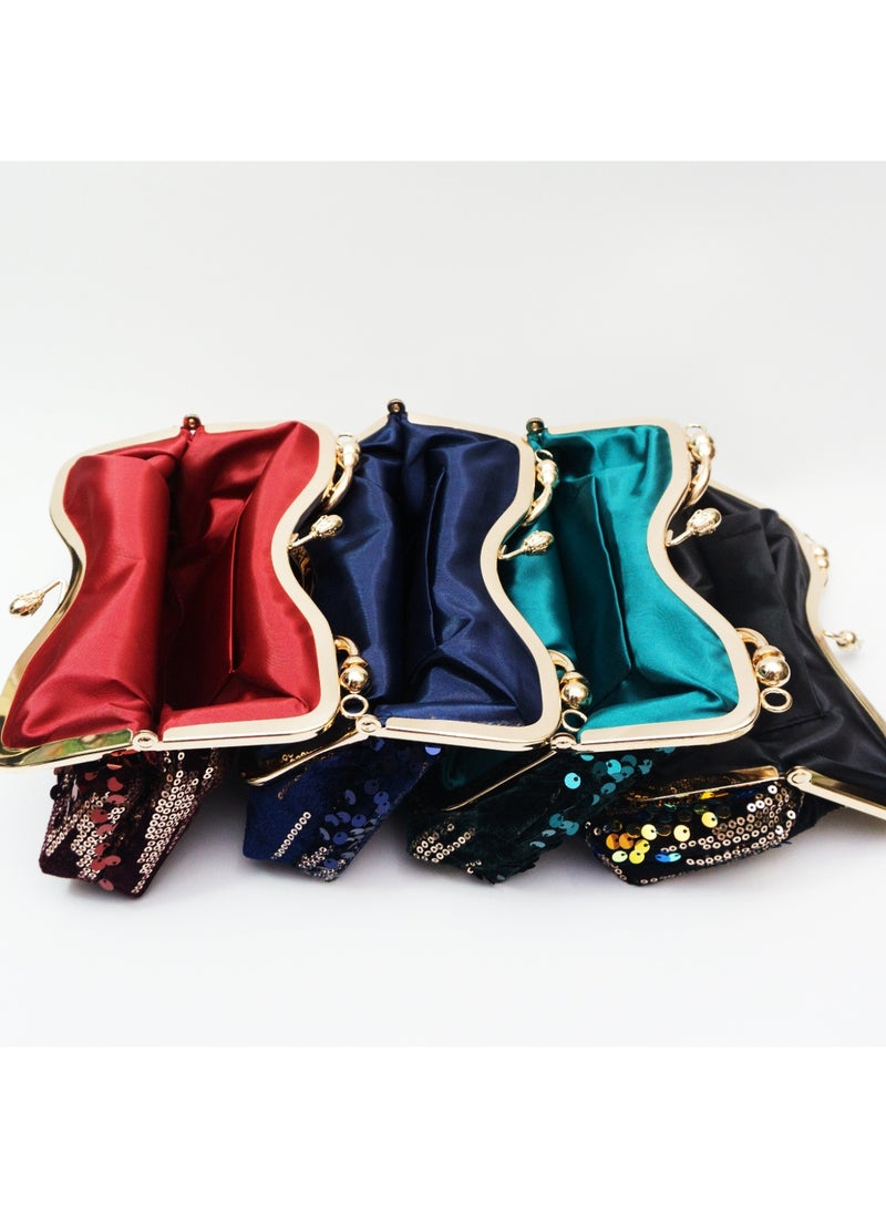 Women‘s Clutch Bag Fashionable Evening Bag Sequin Handbag Shoulder Bag with Removable Chain Perfect for Weddings, Ramadan, Birthdays,Prom Party,Gift For Woman Girl Mother Teacher - Image 4