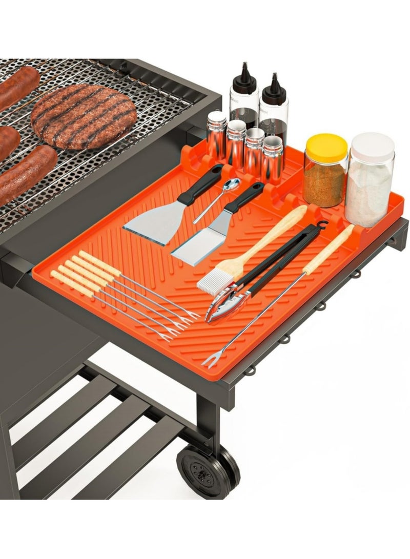 اكسيسن حصيرة شواء سيليكون، أدوات شواء للشواء من بلاكستون، حصيرة رف جانبي للشواء لسطح مطبخ الشواء الخارجي - Image 1