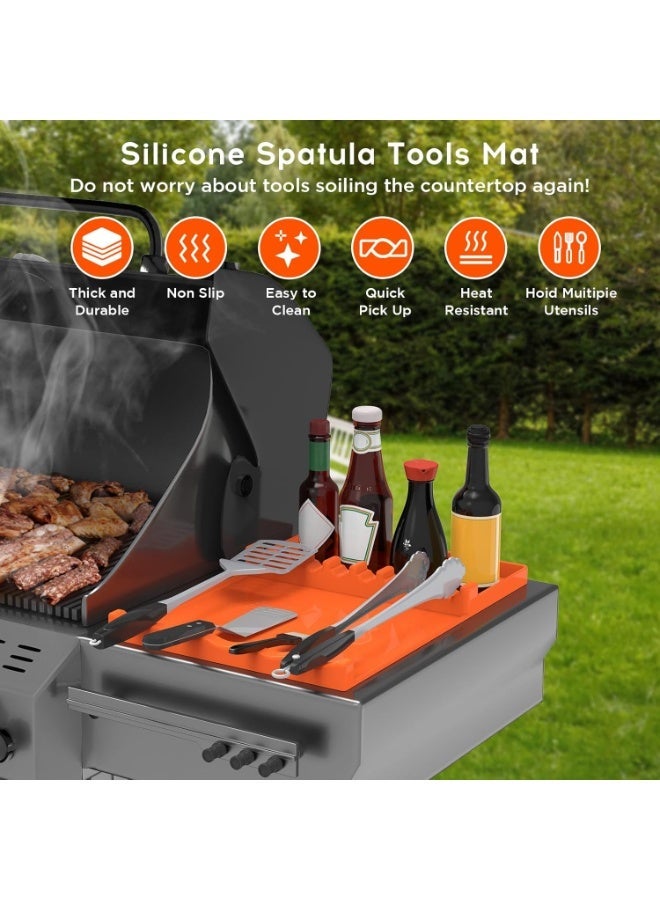 اكسيسن حصيرة شواء سيليكون، أدوات شواء للشواء من بلاكستون، حصيرة رف جانبي للشواء لسطح مطبخ الشواء الخارجي - Image 2