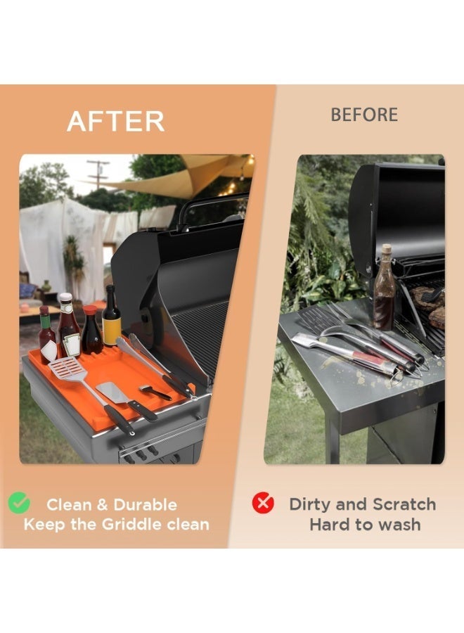 اكسيسن حصيرة شواء سيليكون، أدوات شواء للشواء من بلاكستون، حصيرة رف جانبي للشواء لسطح مطبخ الشواء الخارجي - Image 4