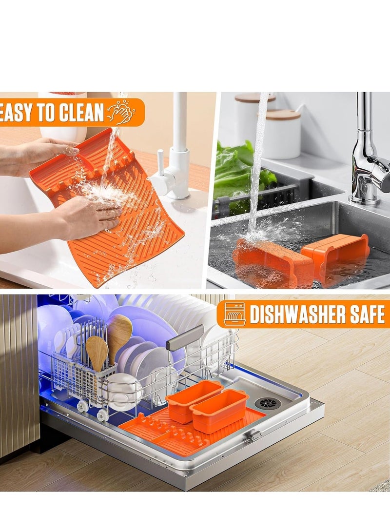 اكسيسن حصيرة شواء سيليكون، أدوات شواء للشواء من بلاكستون، حصيرة رف جانبي للشواء لسطح مطبخ الشواء الخارجي - Image 5