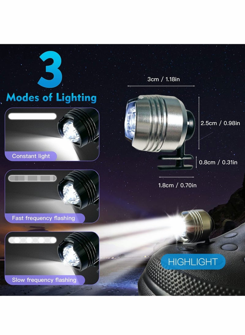 2 قطع أضواء الأحذية، مصابيح الأحذية لملحقات الأحذية، أضواء LED للأحذية تتألق لمدة 72 ساعة في الظلام، ملحقات الأحذية سحر للبالغين والأطفال (أسود) - Image 4