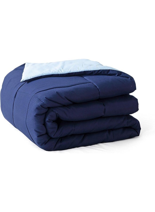 Generic EVOLIVE Fashion Bedding Reversible Comforter (Navy/Light Blue, Queen)  - Image 2