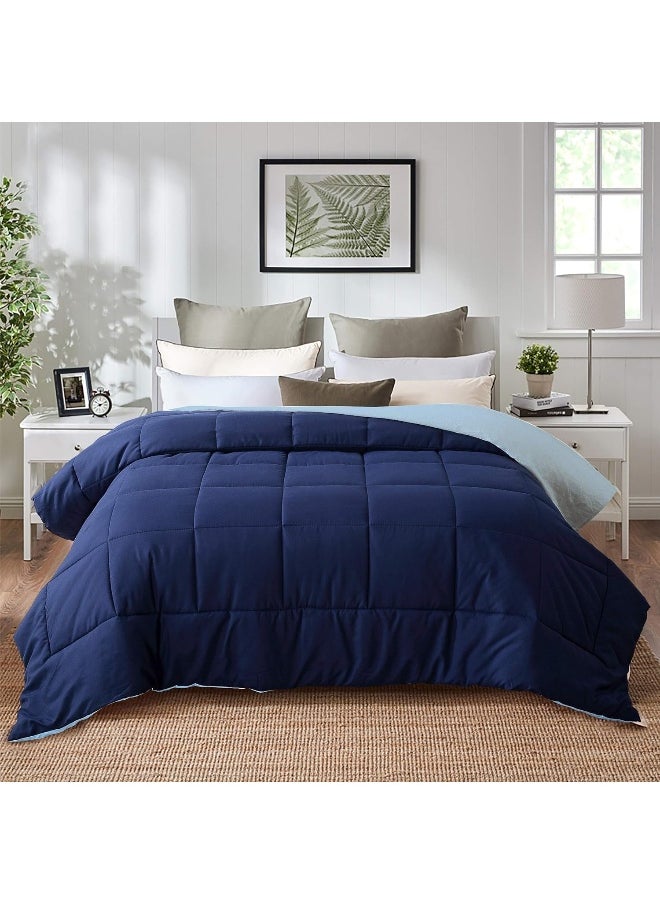 Generic EVOLIVE Fashion Bedding Reversible Comforter (Navy/Light Blue, Queen)  - Image 3