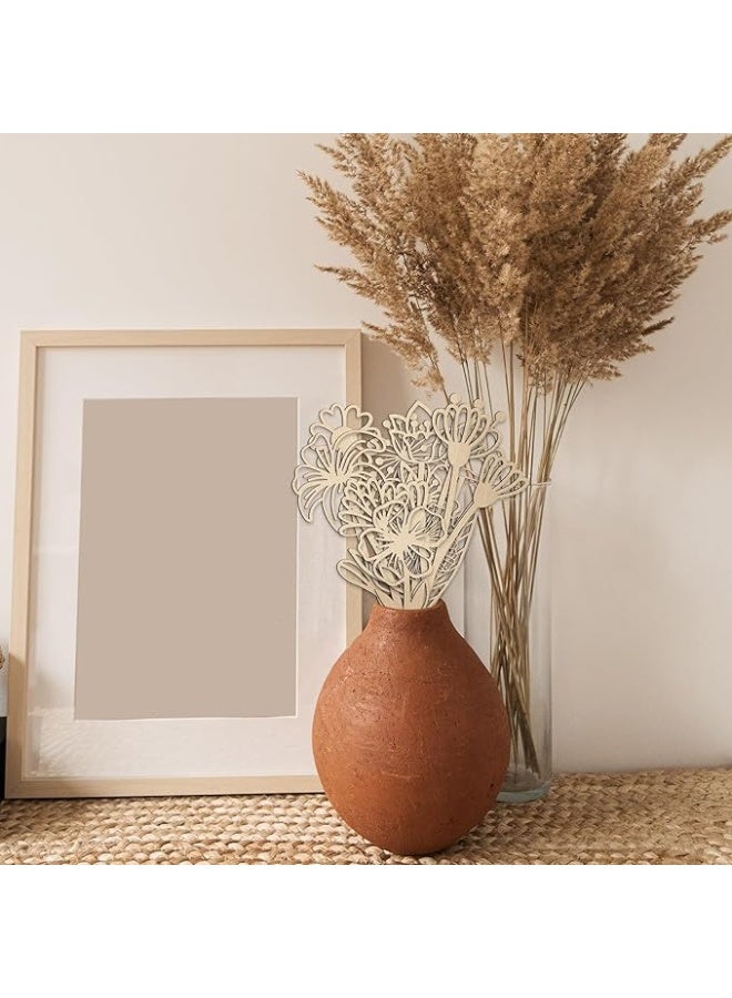 36 Pcs Wooden Wildflower Decor Set Wood Flowers Cutout Signs Wildflowers Stems Laser Cut Flowers for Home Birthday Holiday Art DIY Decoration - Image 3