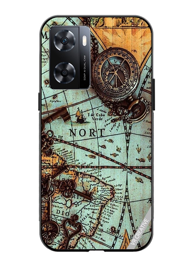 VR CREATIVE Protective Case Cover For Oppo A57/A77s Compas Design Multicolour - Image 1