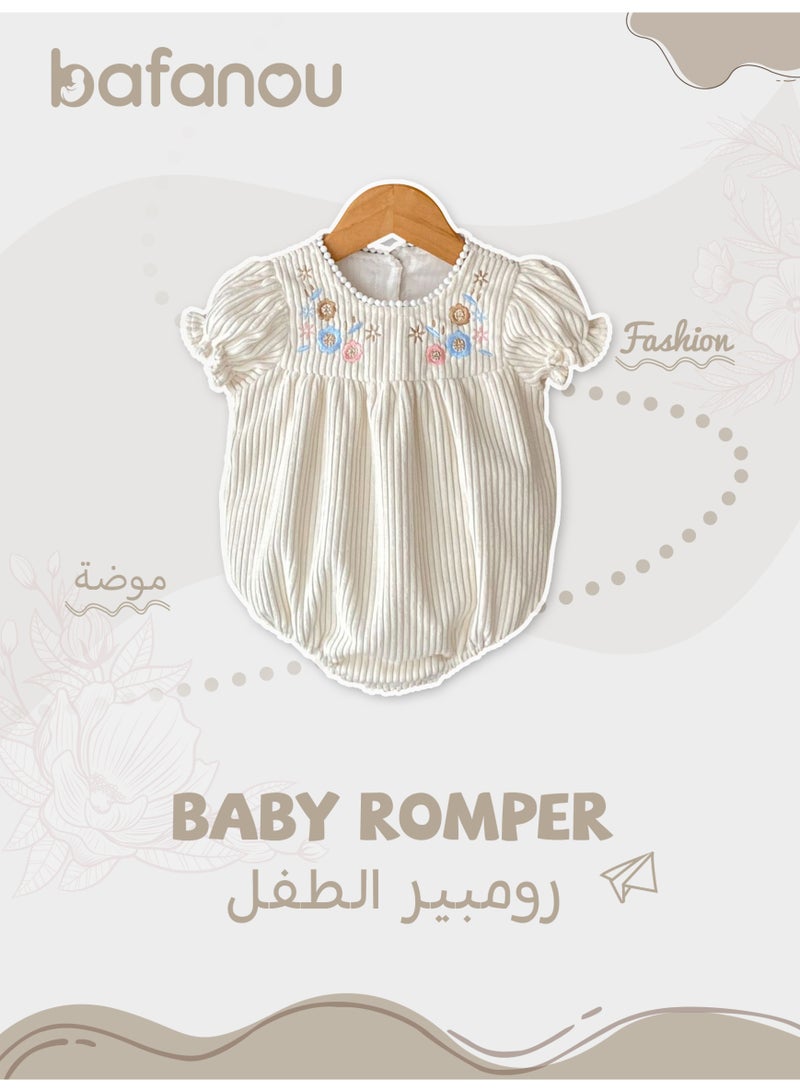 Bafanou ‌Bafanou Summer Floral Baby Girls Romper | Newborn Party Jumpsuit Outfit 0-24M Breathable  - Image 1