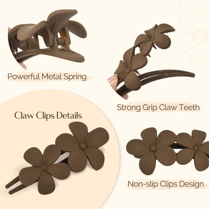 Yanibest 5 Pcs Flat Hair Clips - Stylish Lay Flat Claw Clips for All Hair Types,Multi-Styles Matte Non-slip Hair Clips for Women Girls Wedding Prom Party Hair Decorations - Image 3