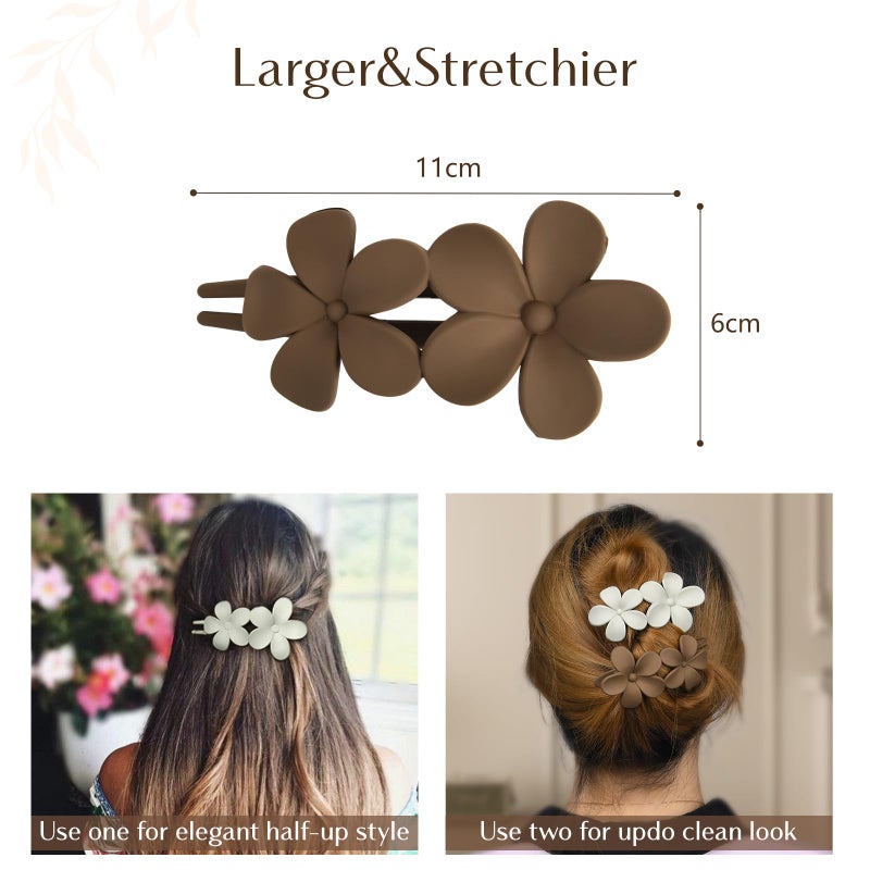 Yanibest 5 Pcs Flat Hair Clips - Stylish Lay Flat Claw Clips for All Hair Types,Multi-Styles Matte Non-slip Hair Clips for Women Girls Wedding Prom Party Hair Decorations - Image 2