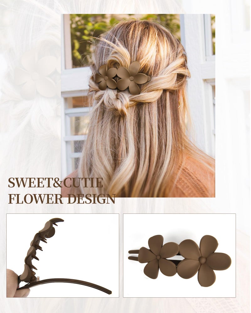 Yanibest 5 Pcs Flat Hair Clips - Stylish Lay Flat Claw Clips for All Hair Types,Multi-Styles Matte Non-slip Hair Clips for Women Girls Wedding Prom Party Hair Decorations - Image 4