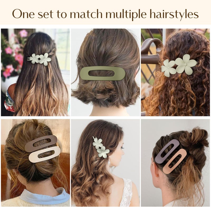 Yanibest 5 Pcs Flat Hair Clips - Stylish Lay Flat Claw Clips for All Hair Types,Multi-Styles Matte Non-slip Hair Clips for Women Girls Wedding Prom Party Hair Decorations - Image 5