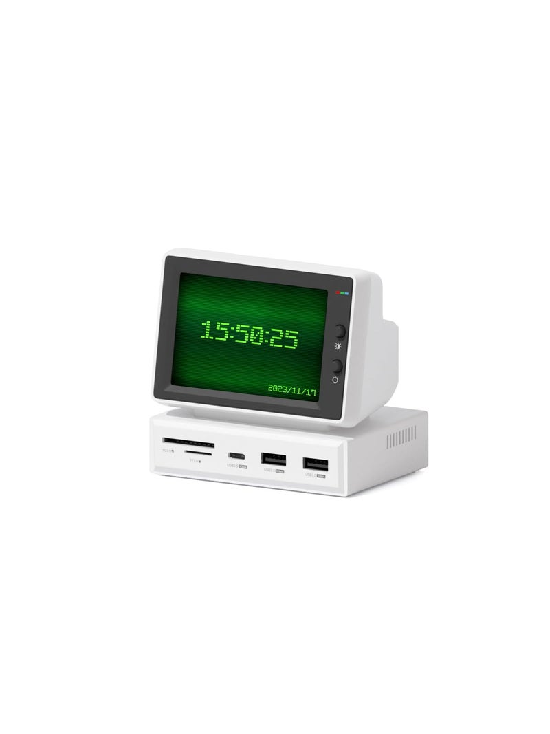 Hagibis 3.5inch IPS USB Mini Screen with USB C Hub, USB-C&HDMI Monitor AIDA64 Mini PC CPU RAM HDD Data Monitor Temperature Electronic Album Floating Lyrics Display Sub Screen for Laptop PC (960x640) - Image 1