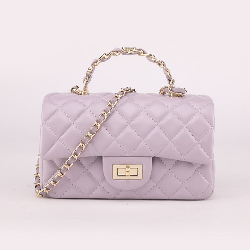 Style Small Fragrant Style Rhombus Chain Diagonal Small Square Bag Jelly Sweet And Cute Ladies Mobile Phone Bag - Image 1