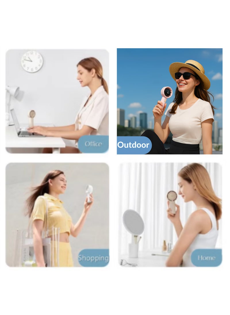 JISULIFE - JISULIFE Handheld Turbo Fan with Digital Display – 13H Max Cooling, 2400mAh USB Rechargeable Battery, 5 Speeds, Pocket-Sized for Travel, Outdoor, Home, and Office Use | Blue - Image 1
