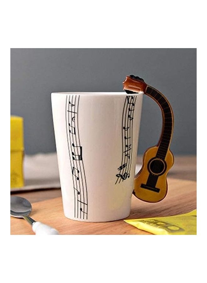 Arabest Creative Guitar Music Note Ceramic Cup White 
