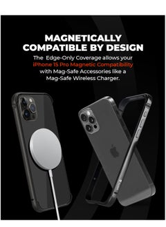 Raegr RAEGR iPhone 15 Pro Max Case | Anodized Aluminum Bumper | Supports Mag-Safe Wireless Charging | Edge Armor Protective Minimal Case Designed for iPhone 15 Pro Max (6.7-Inch) (2023) - Black RG10529  - Image 3