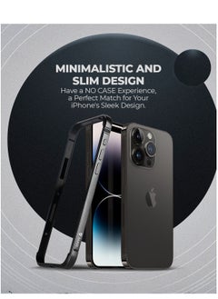 Raegr RAEGR iPhone 15 Pro Max Case | Anodized Aluminum Bumper | Supports Mag-Safe Wireless Charging | Edge Armor Protective Minimal Case Designed for iPhone 15 Pro Max (6.7-Inch) (2023) - Black RG10529  - Image 4