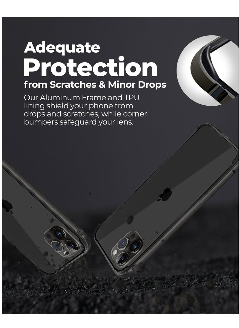 Raegr - RAEGR iPhone 15 Pro Max Case | Anodized Aluminum Bumper | Supports Mag-Safe Wireless Charging | Edge Armor Protective Minimal Case Designed for iPhone 15 Pro Max (6.7-Inch) (2023) - Black RG10529 - Image 1