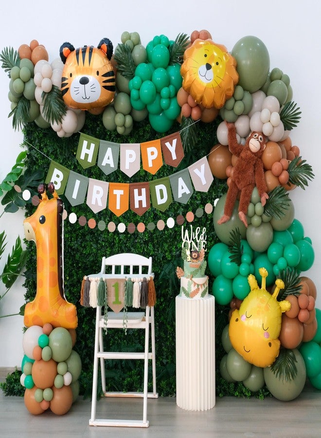 Ereniko Wild One Birthday Decorations For Boys Balloons Arch Kit Jungle Theme 1st Party Banner First Safari Themes Zoo One Year Old Baby Boy - Image 2