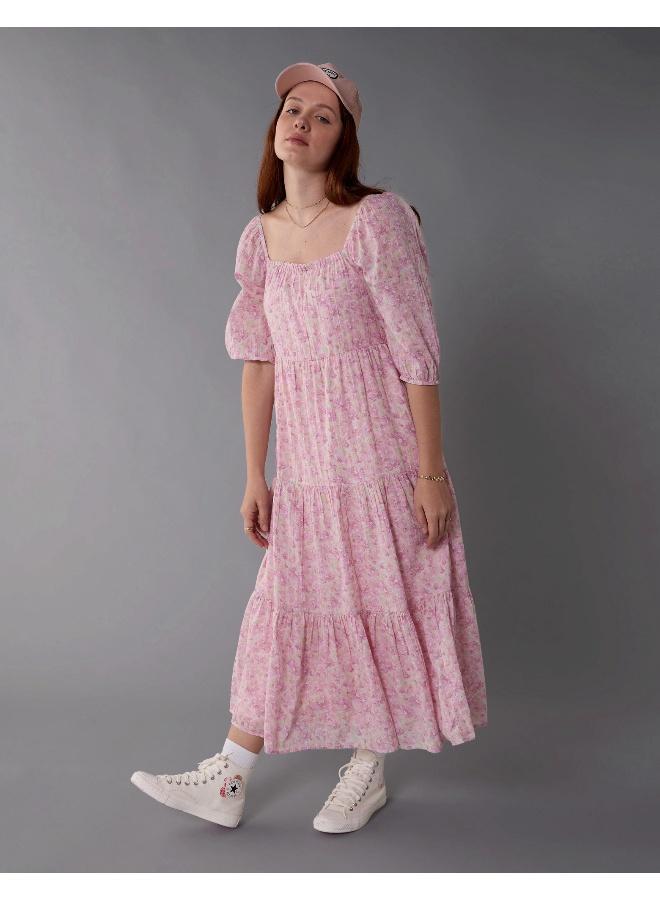 امريكان ايجل فستان ميدي بطبقات بنقشة الزهور - Image 1