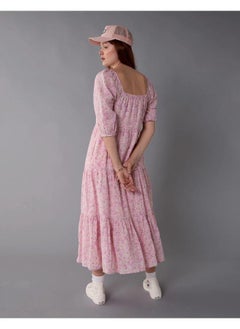 American Eagle AE Long-Sleeve Tiered Midi Dress  - Image 2