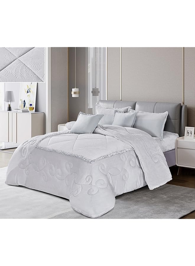 erorex Cozy And Warm Winter Velvet Fur Comforter Set Single Size 160 - Image 1