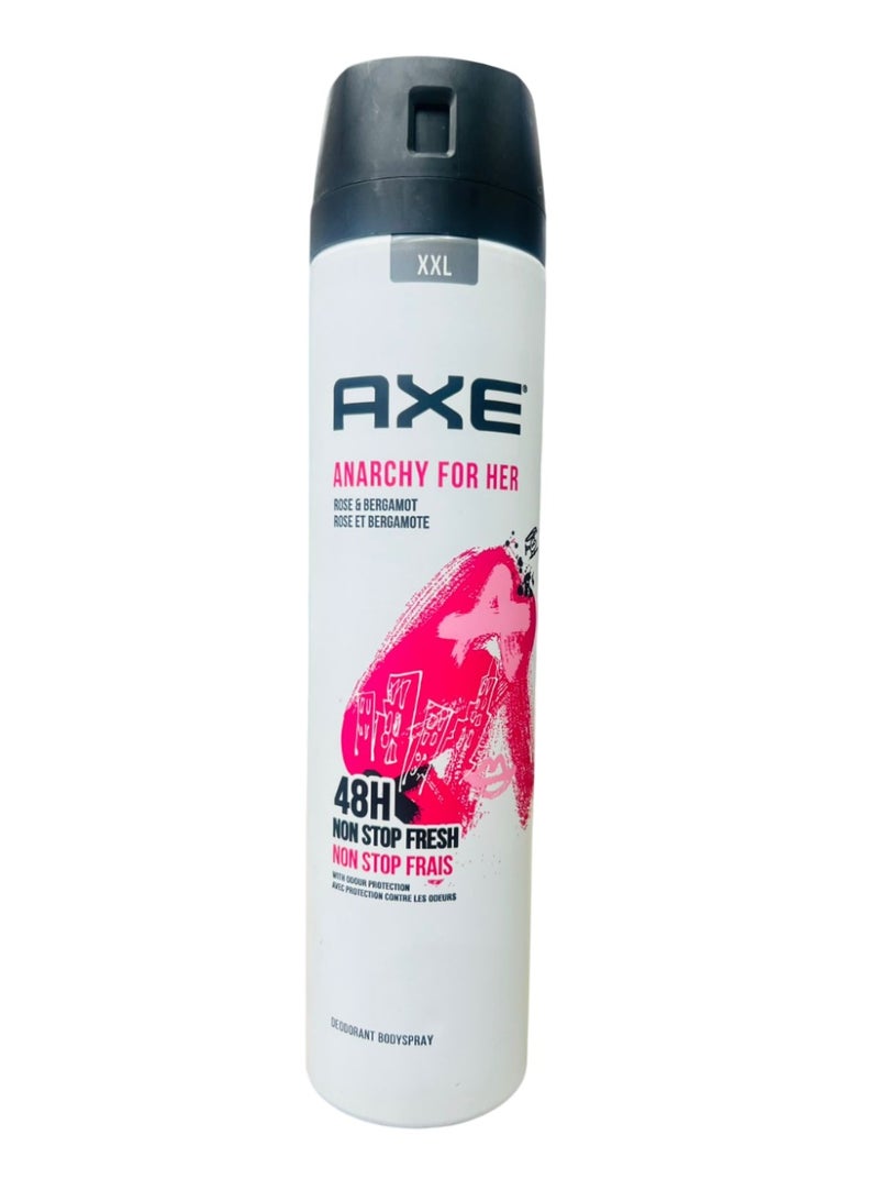 Anarchy For Her with Rose & Bergamot 48h Non Stop Fresh With Odour Protection Deodorant Body Spray 250 ml