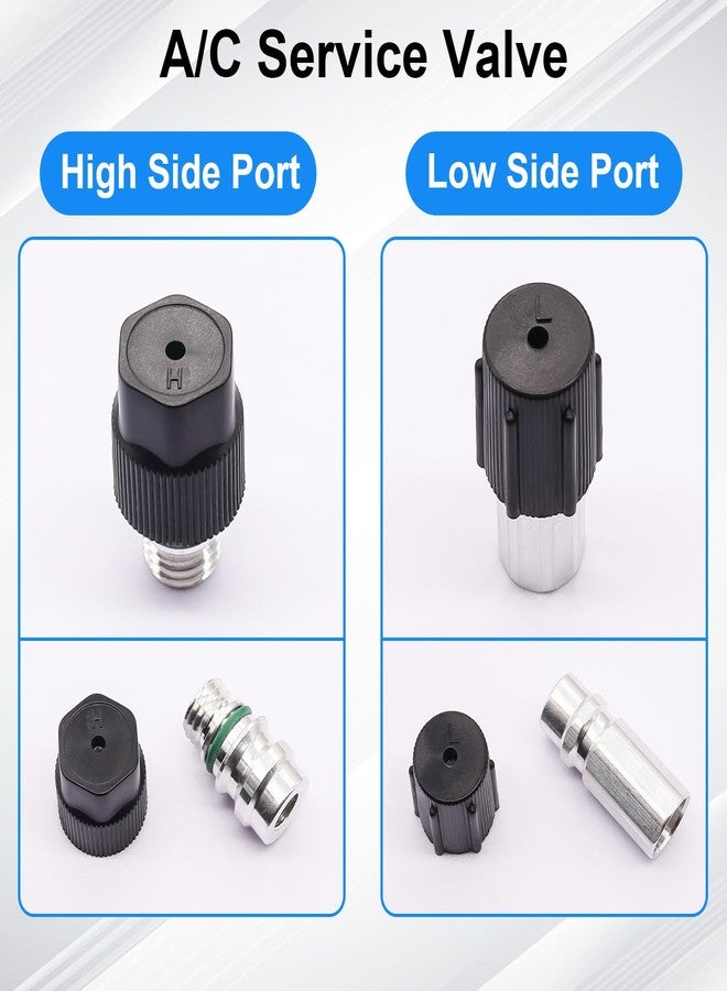 TWTADE Air Conditioning Valve Core Kit - Car AC R12 R134a Teflon Seal Refrigeration Schrader Valve Stem Cores with Remover Tool, Service Valve & HVAC System Charging Port Seal Caps Kit - Image 3
