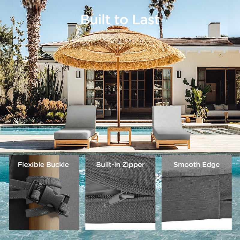 Codi Outdoor Lounge Chair Cushions, Chaise Cushion for Patio Furniture, Double Waterproof Fabric for Pool, 72 x 22.5 x 3.5 Inch 1PK Grey - Image 2