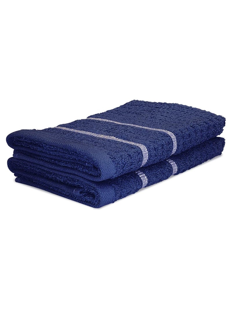 BIANCA Extra Plush Turkish Terry Towels -2pc Hand Towel Set (Mint-Tea) | 480 GSM l 100% Cotton Towel | Hand Towel, Gym Towel for Men Workout Solid-Navy - Image 3