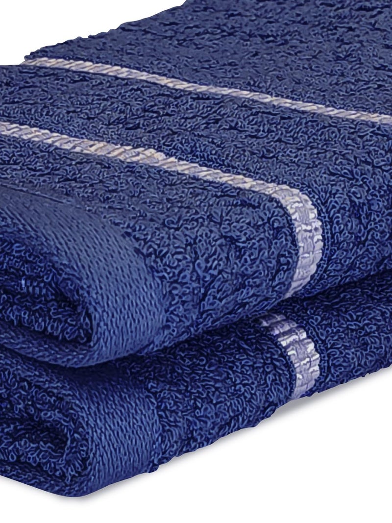 BIANCA Extra Plush Turkish Terry Towels -2pc Hand Towel Set (Mint-Tea) | 480 GSM l 100% Cotton Towel | Hand Towel, Gym Towel for Men Workout Solid-Navy - Image 4
