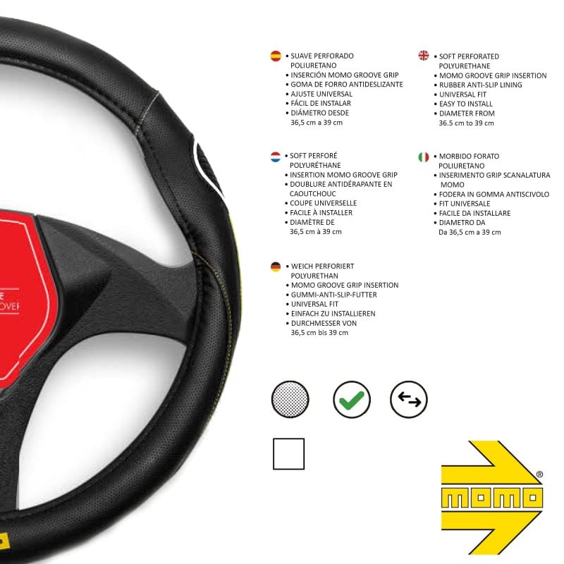 MOMO Street Universal Steering Wheel Cover Black and White - Image 4