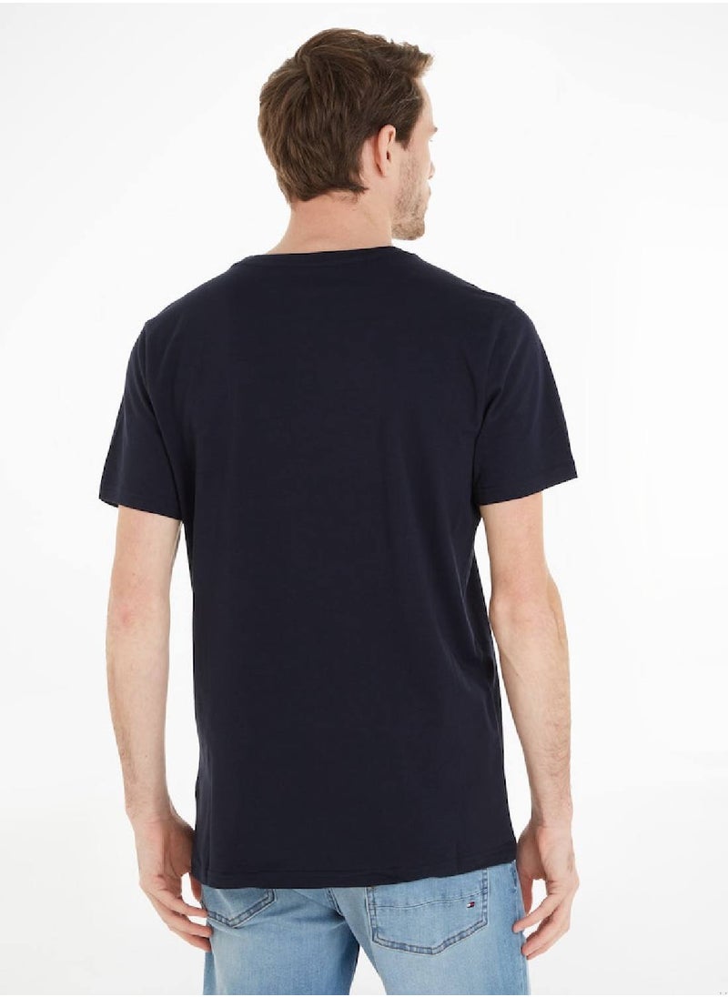 TOMMY HILFIGER - Men's Original Logo Lounge T-Shirt, Navy - Image 1