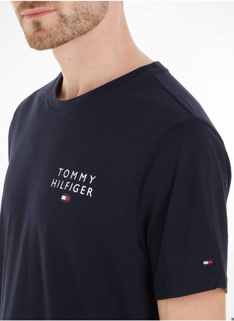TOMMY HILFIGER - Men's Original Logo Lounge T-Shirt, Navy - Image 1